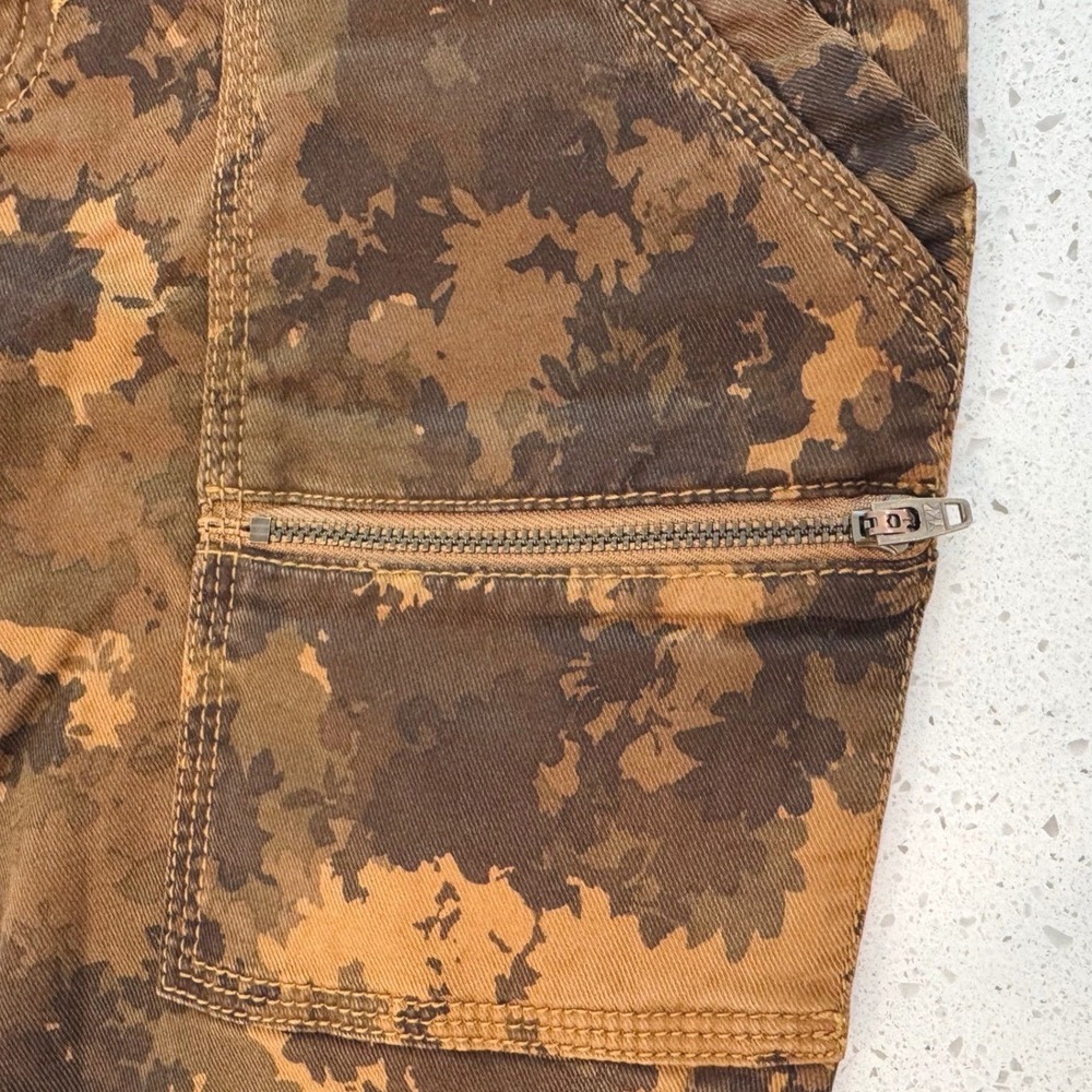 Joie Cargo Skinny Pants Womens 26 Brown Camo Excellent Floral Utility Streetwear - Picture 5 of 8